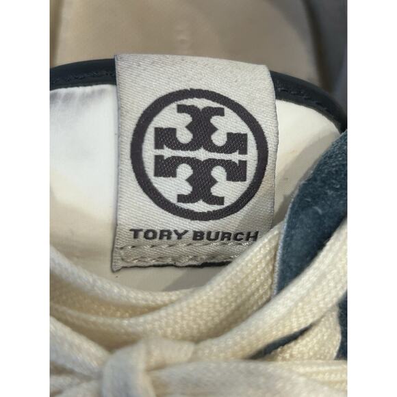 Tory Burch Hank Sneakers Nylon/Suede‎ White/Blue Size 9.5M - Picture 8 of 10